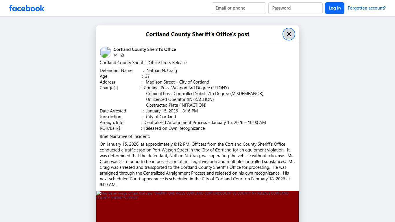 Cortland County... - Cortland County Sheriff's Office | Facebook